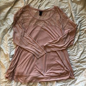 Torrid Dusty Rose Long Sleeve Blouse